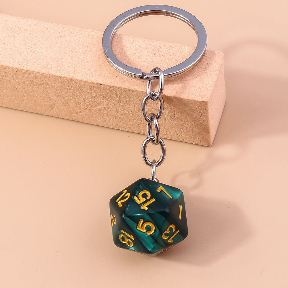 FREE Today: Green Marble Resin keychain D20