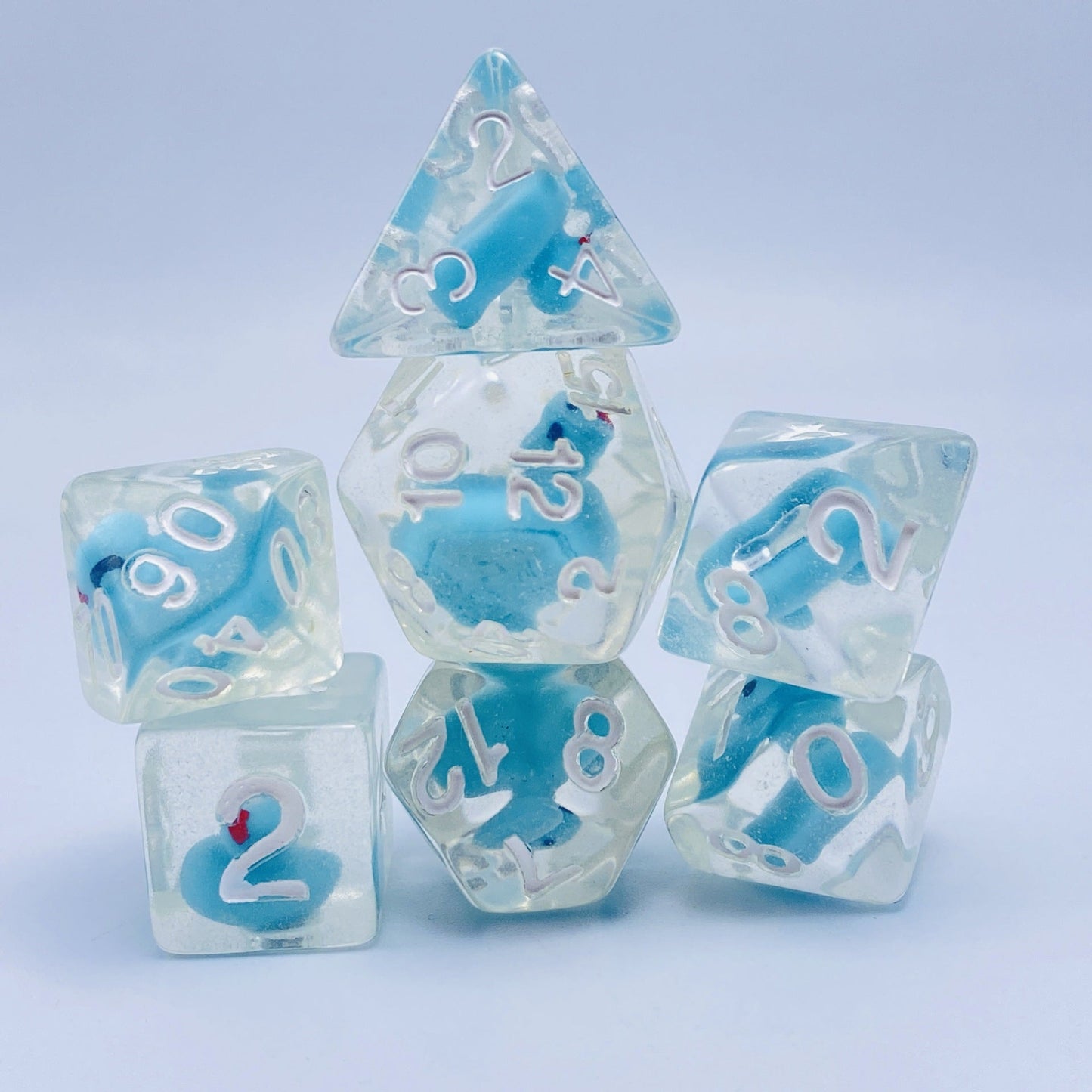 Blue Rubber Ducky Dice (Give away a Mystery Monster D&D RPG Figures Miniatures)