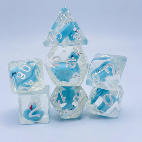 Blue Rubber Ducky Dice (Give away a Mystery Monster D&D RPG Figures Miniatures)