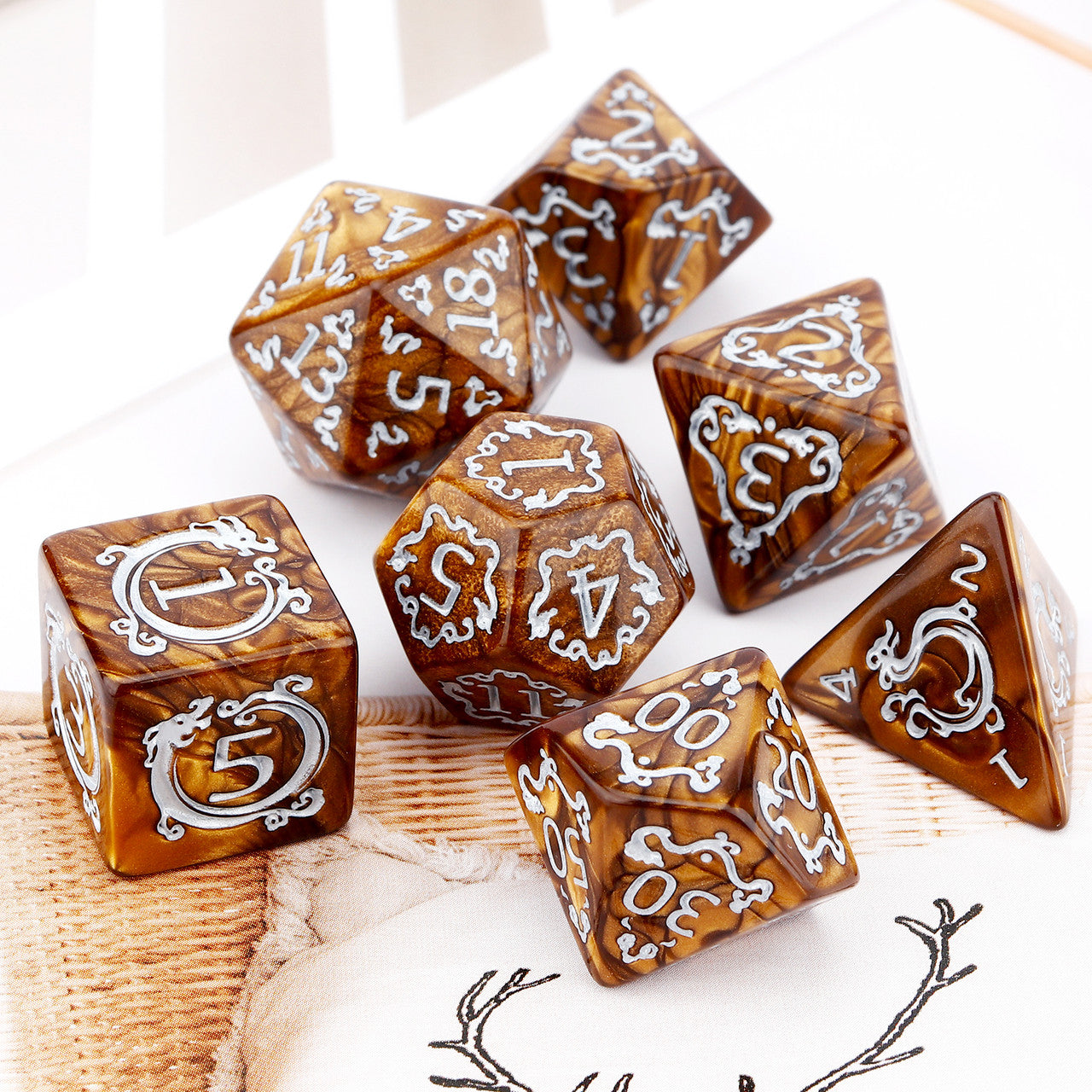 Dragon Pattern DND Dice Set