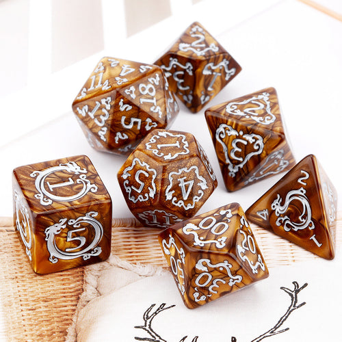 Dragon Pattern DND Dice Set