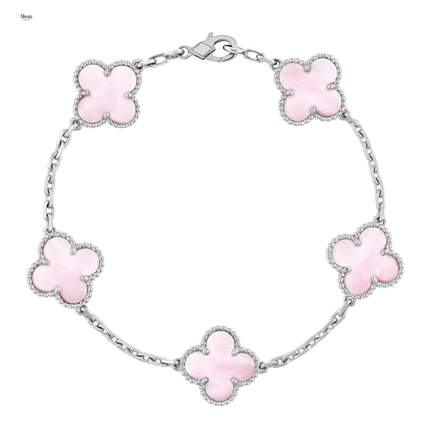 CLOVER BRACELET | SILVER PINK