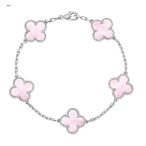 CLOVER BRACELET | SILVER PINK