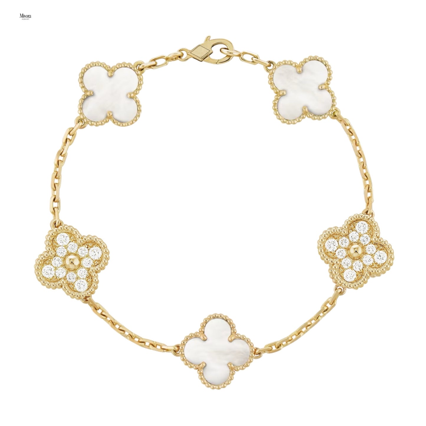 DELUXE CLOVER BRACELET | WHITE GOLD
