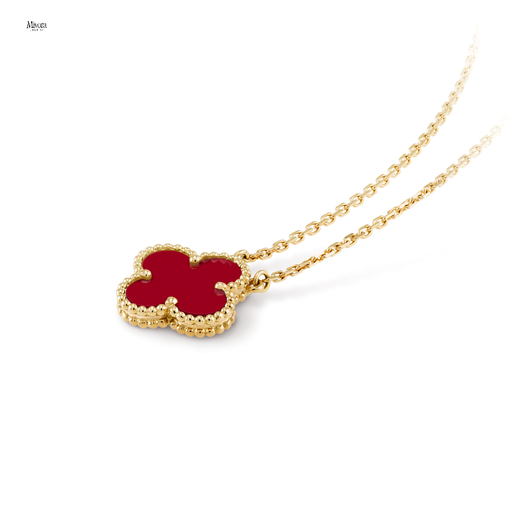 CLOVER NECKLACE | RED GOLD