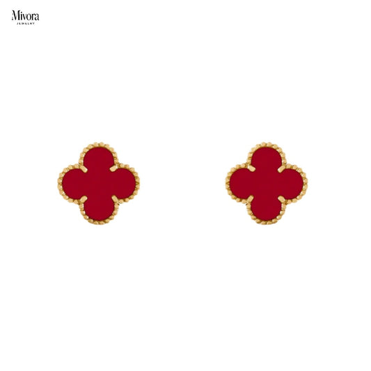 CLOVER EARRINGS | RED GOLD