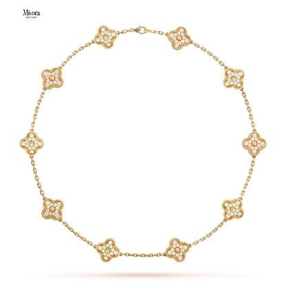 CLOVER DIAMOND NECKLACE 10 | GOLD