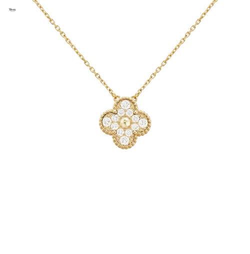 CLOVER DIAMOND NECKLACE | GOLD