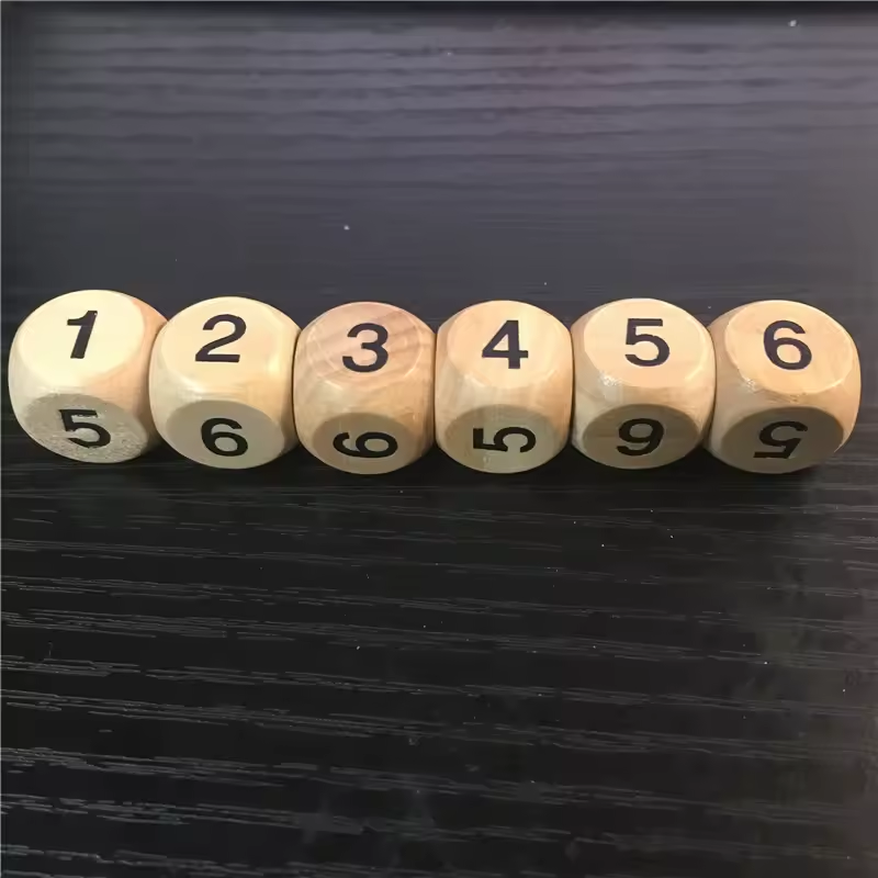 6pcs Wood Dice D6