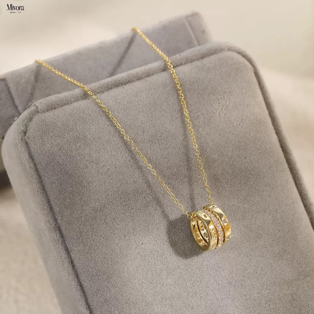 Mivora® TRIPLE RING PAV NECKLACE