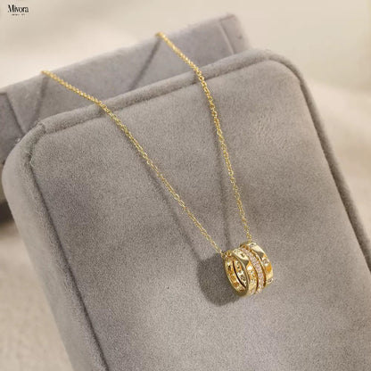 Mivora® TRIPLE RING PAV NECKLACE