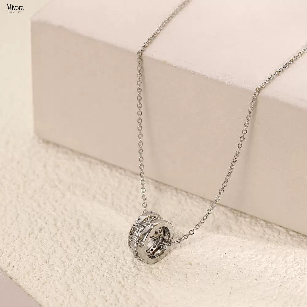Mivora® TRIPLE RING PAV NECKLACE