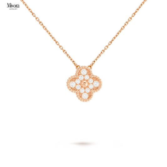 CLOVER DIAMOND NECKLACE | ROSE GOLD