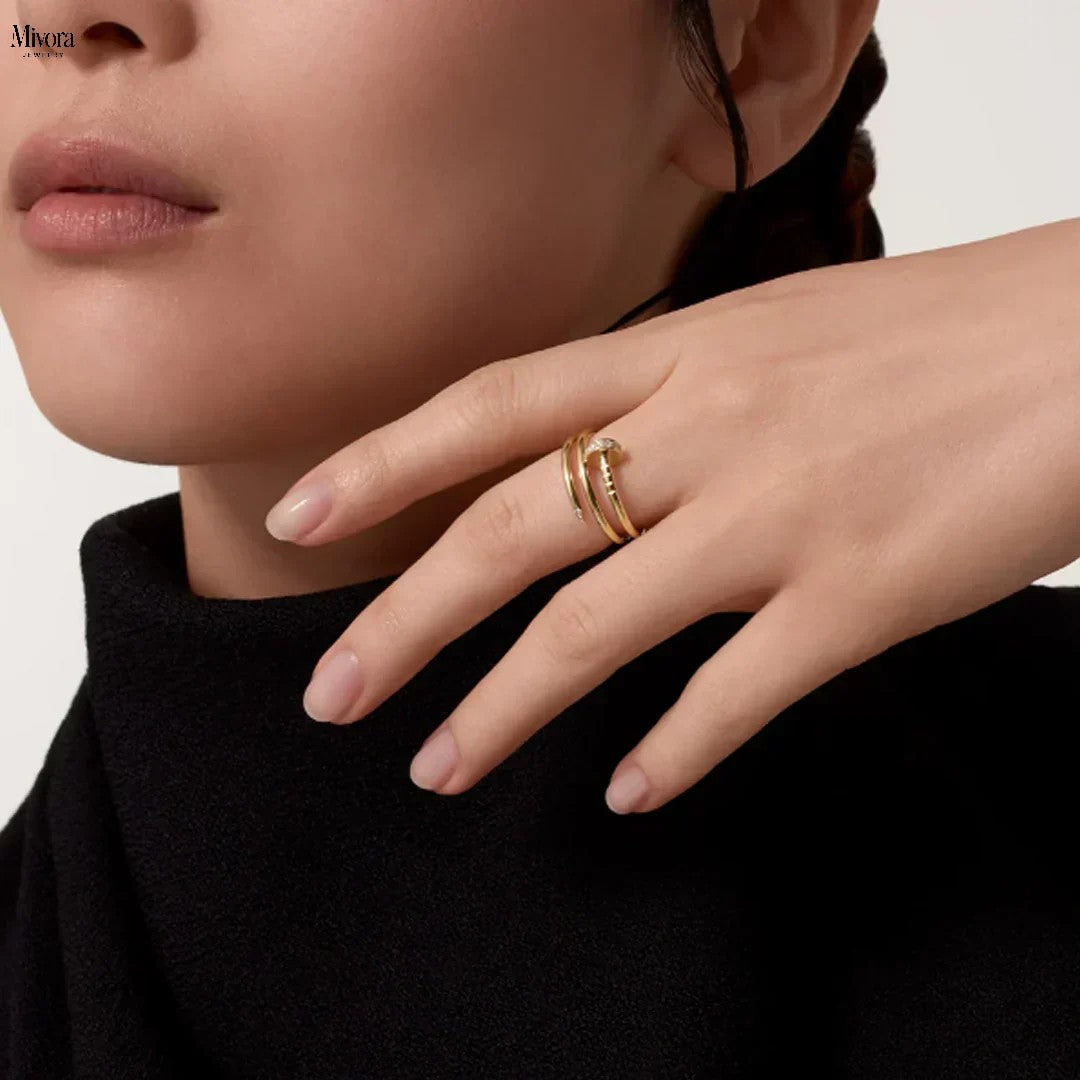 DOUBLE NAIL RING | ROSGOLD