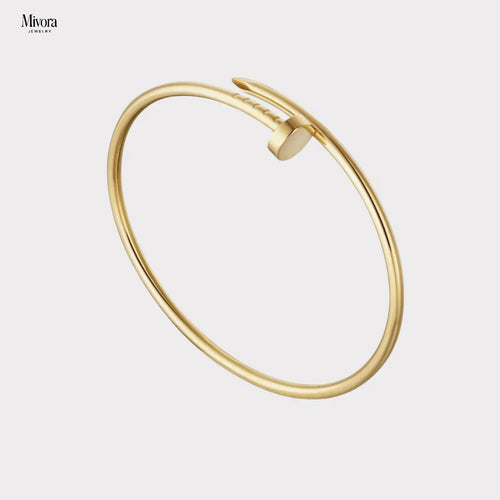 NAIL BRACELET THIN | GOLD