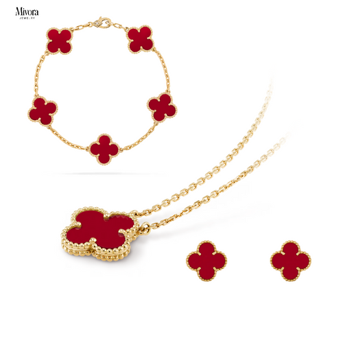 GOLD RED LUXE | CLOVER SET