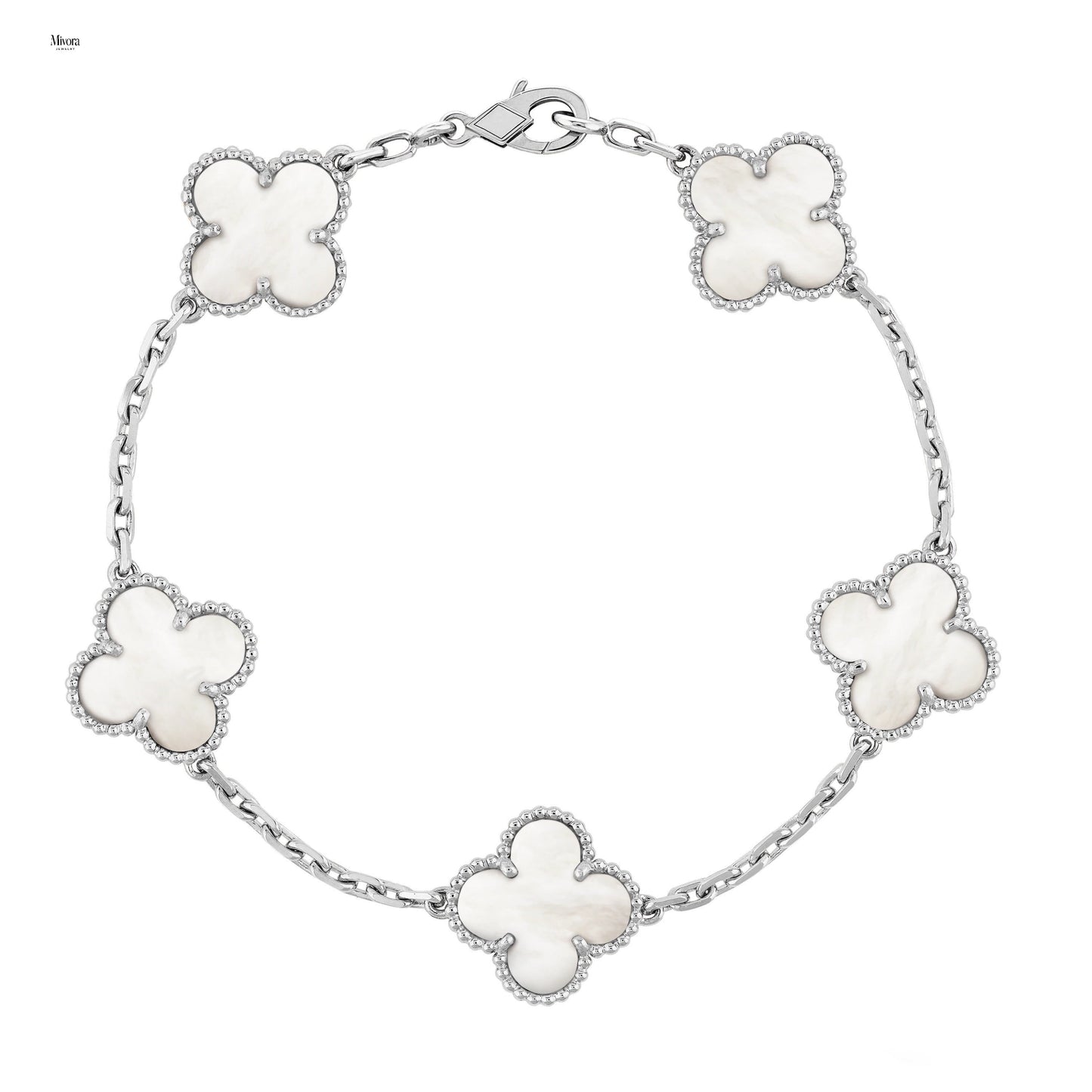 CLOVER BRACELET | SILVER WHITE