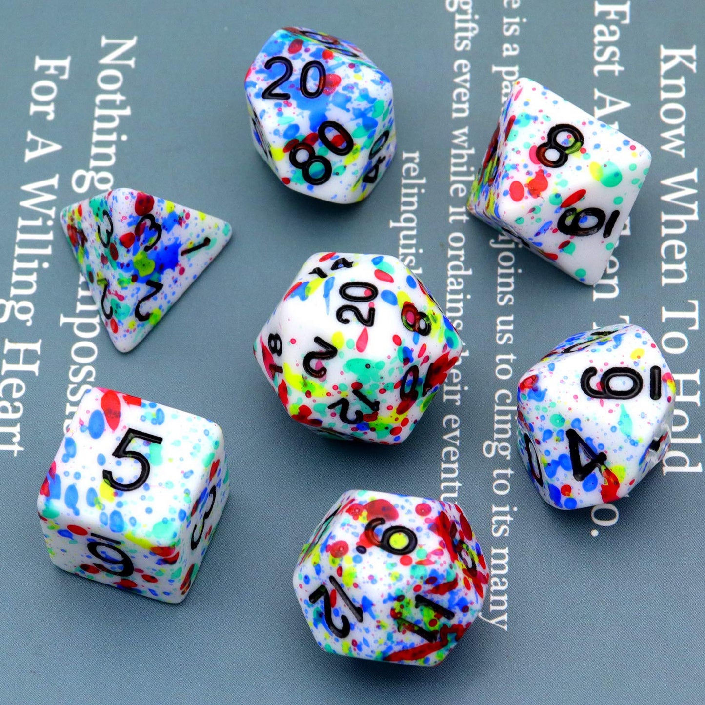 FREE Today: Rainbow Speckled DND Dice Set