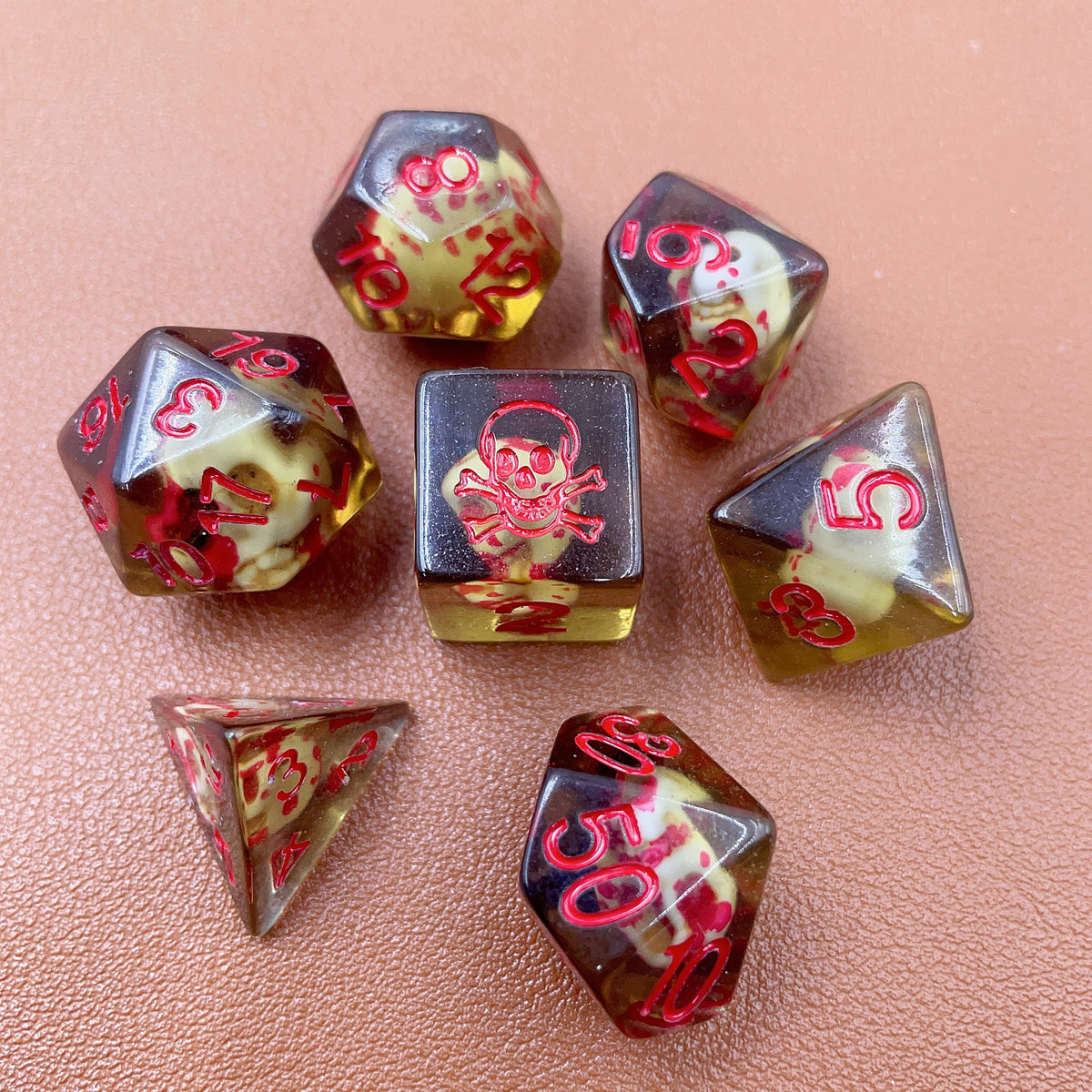Blood Rage Skull Dice Set (Give away a Mystery Monster D&D RPG Figures Miniatures)