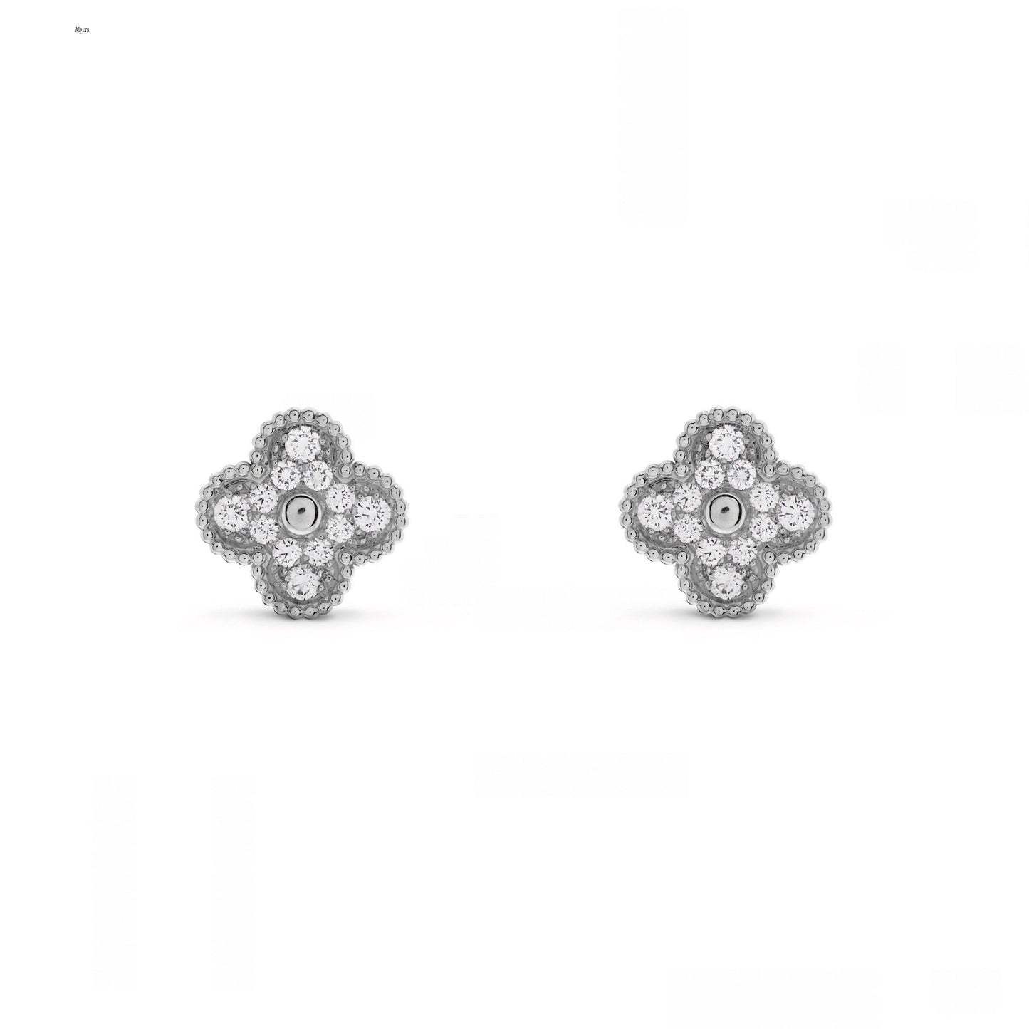 CLOVER DIAMOND EARRINGS | SILVER