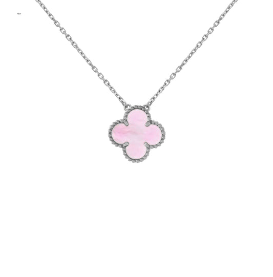 CLOVER NECKLACE | PINK SILVER
