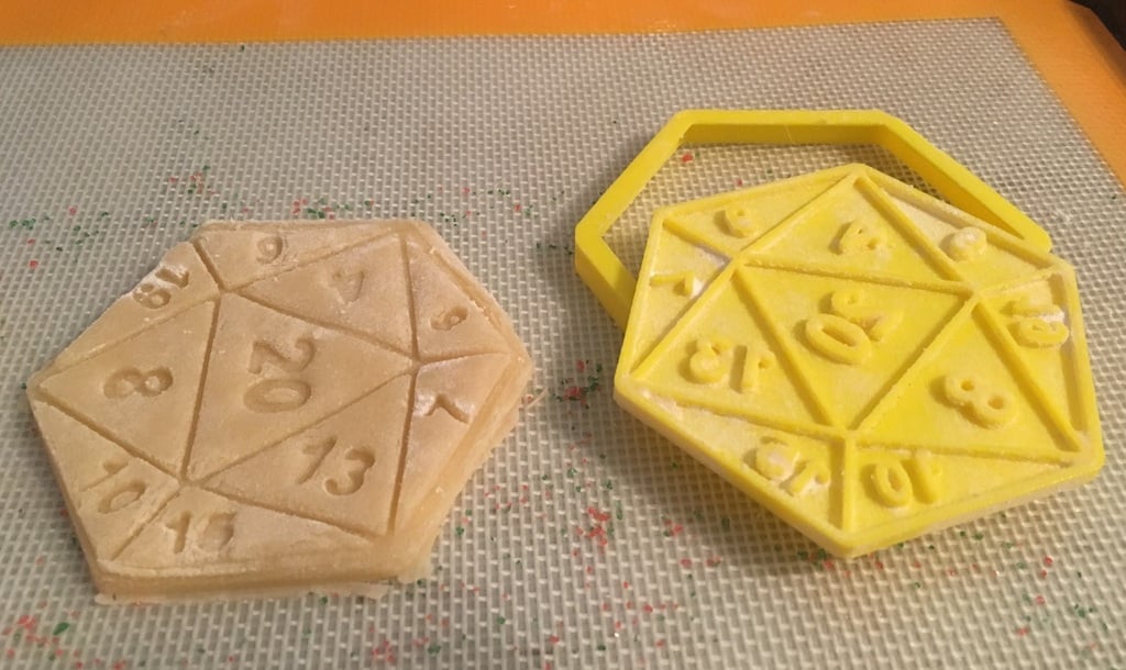 Cookie Dough Cutter Biscuit Stamp D20 dice - Dungeons and Dragons