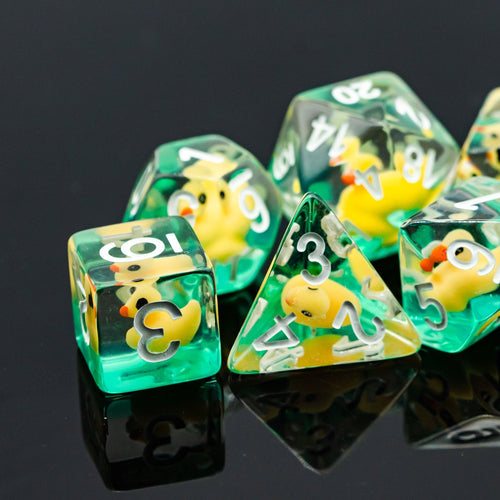 Duck Resin Dice Set (Give away a Mystery Monster D&D RPG Figures Miniatures)