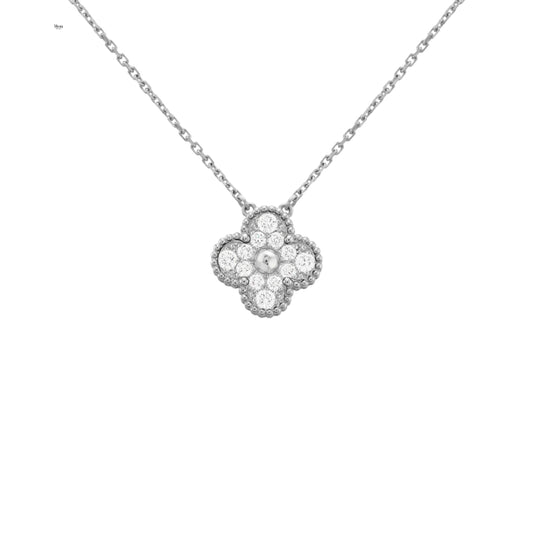 CLOVER DIAMOND NECKLACE | SILVER
