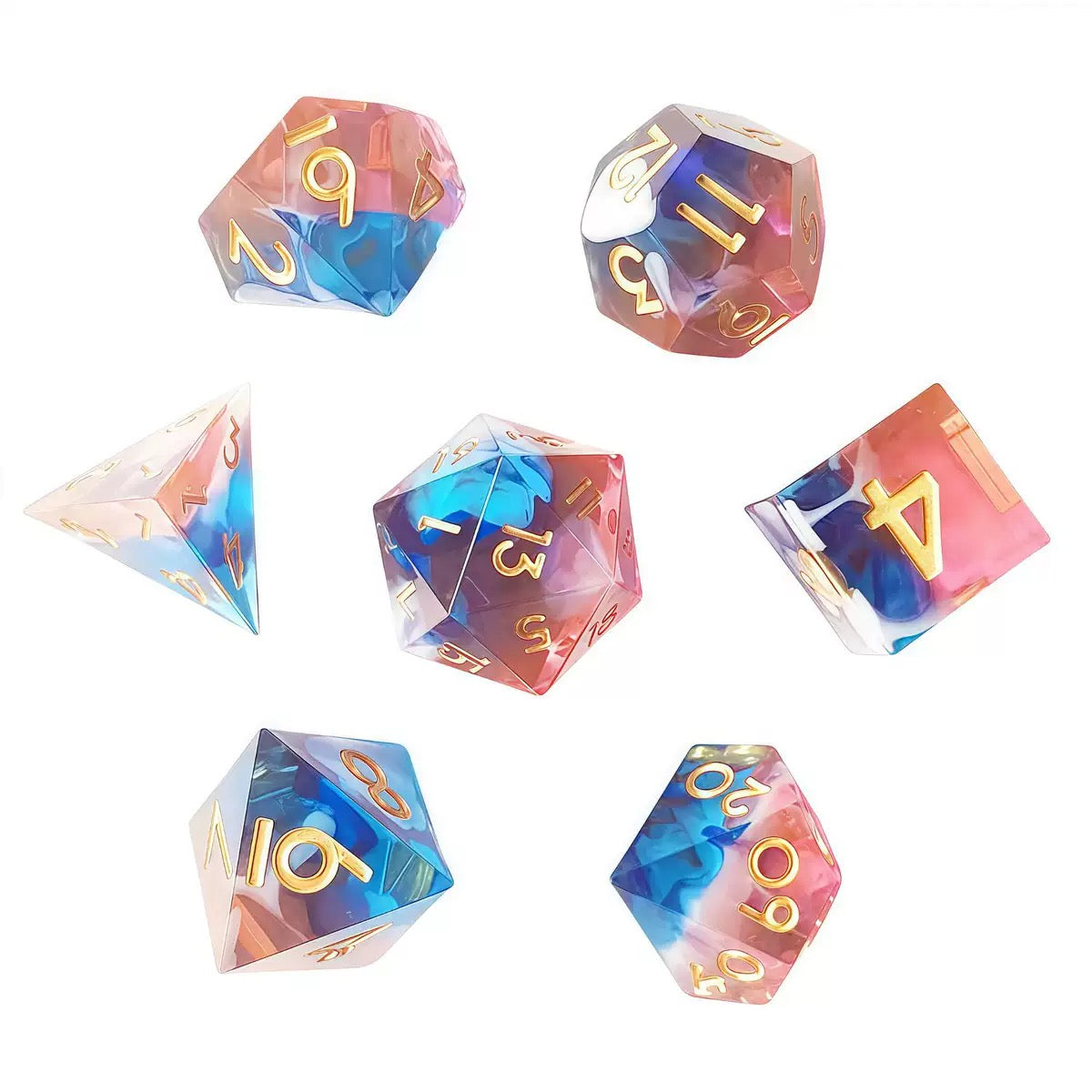 Aurora Gradient Polyhedral Dice Set (7 PCS)