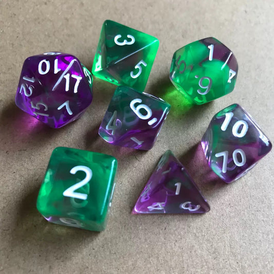 FREE Today: Ghost Serpent - Trans Green & Purple dice set
