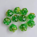 Green Starry Sky Dice Set