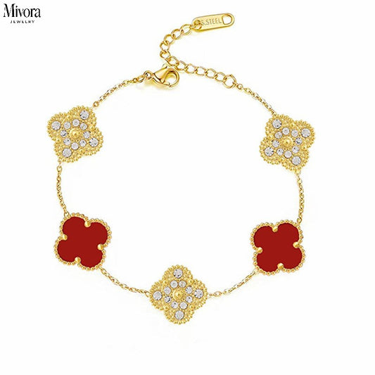 DELUXE CLOVER BRACELET | RUBY