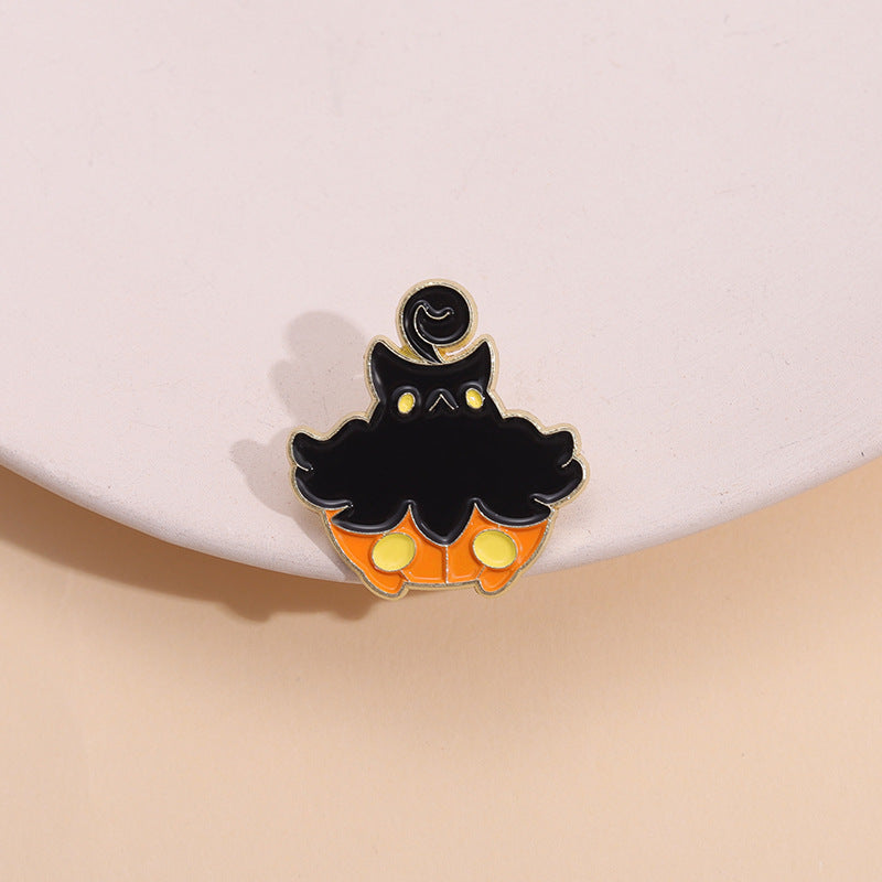 Pumpkin ghost halloween enamel pins