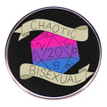 Dungeons & Dragons Chaos Dice Brooch Rainbow Flag D20 Pin