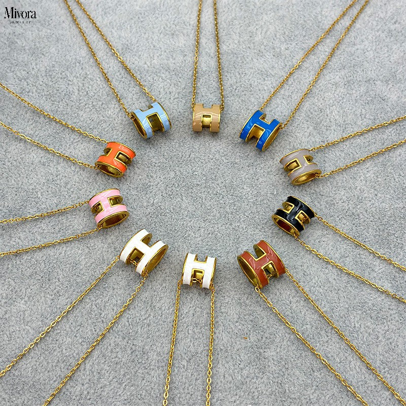 Mivora® H ENAMEL NECKLACE