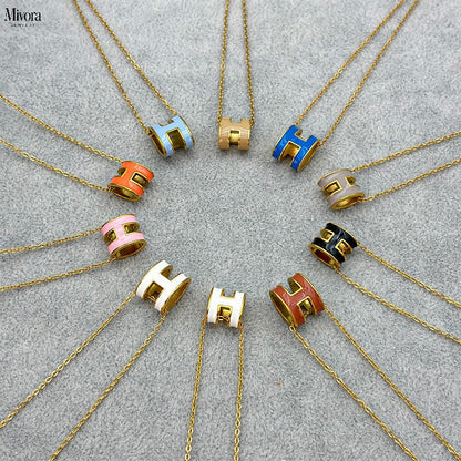 Mivora® H ENAMEL NECKLACE