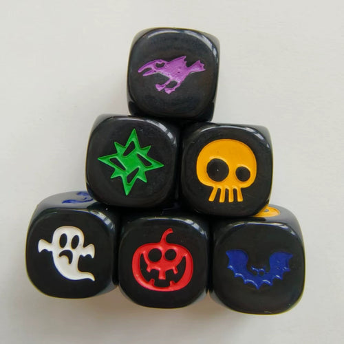 Halloween magic Dice D6 - 6 Pcs