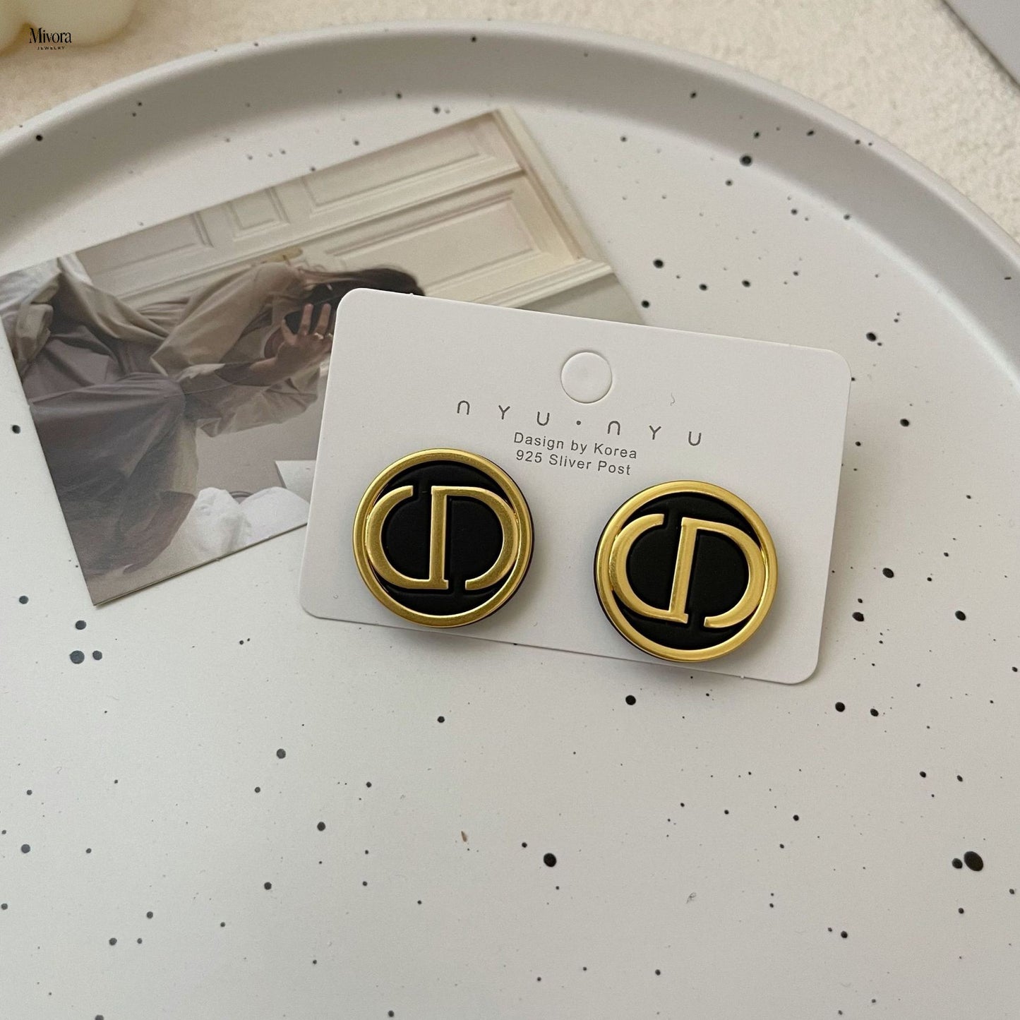 Mivora® VINTAGE MONOGRAM STUD EARRINGS