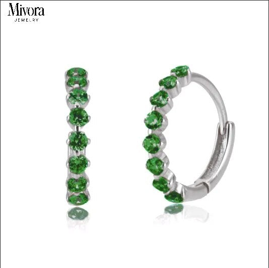 EARRINGS LE CHIC | SILVER EMERALD