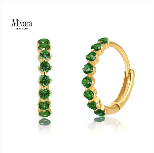 LE CHIC EARRINGS | GOLD EMERALD