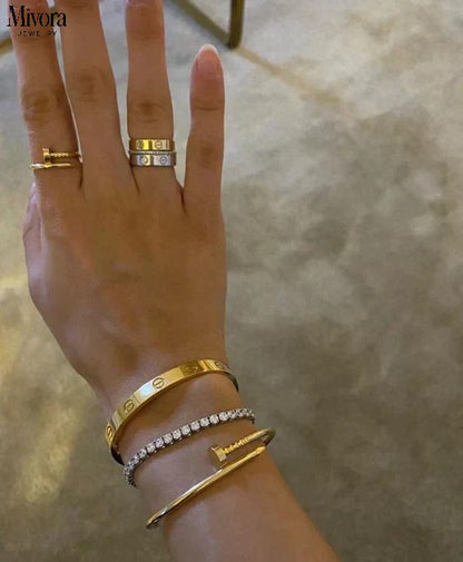 GOLD RED | STACKABLE BRACELET SET