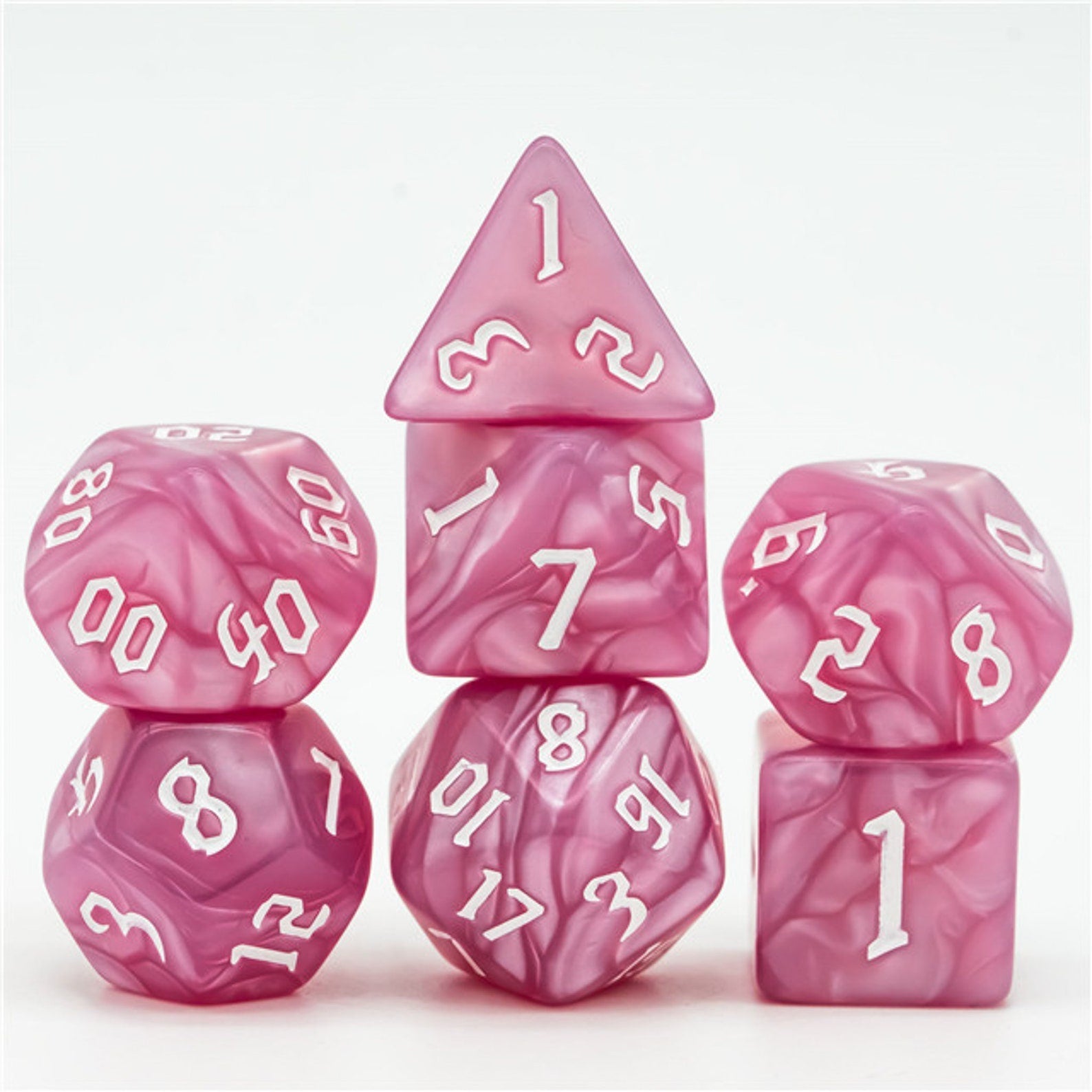 Rose Pink  Macaron Dice Set