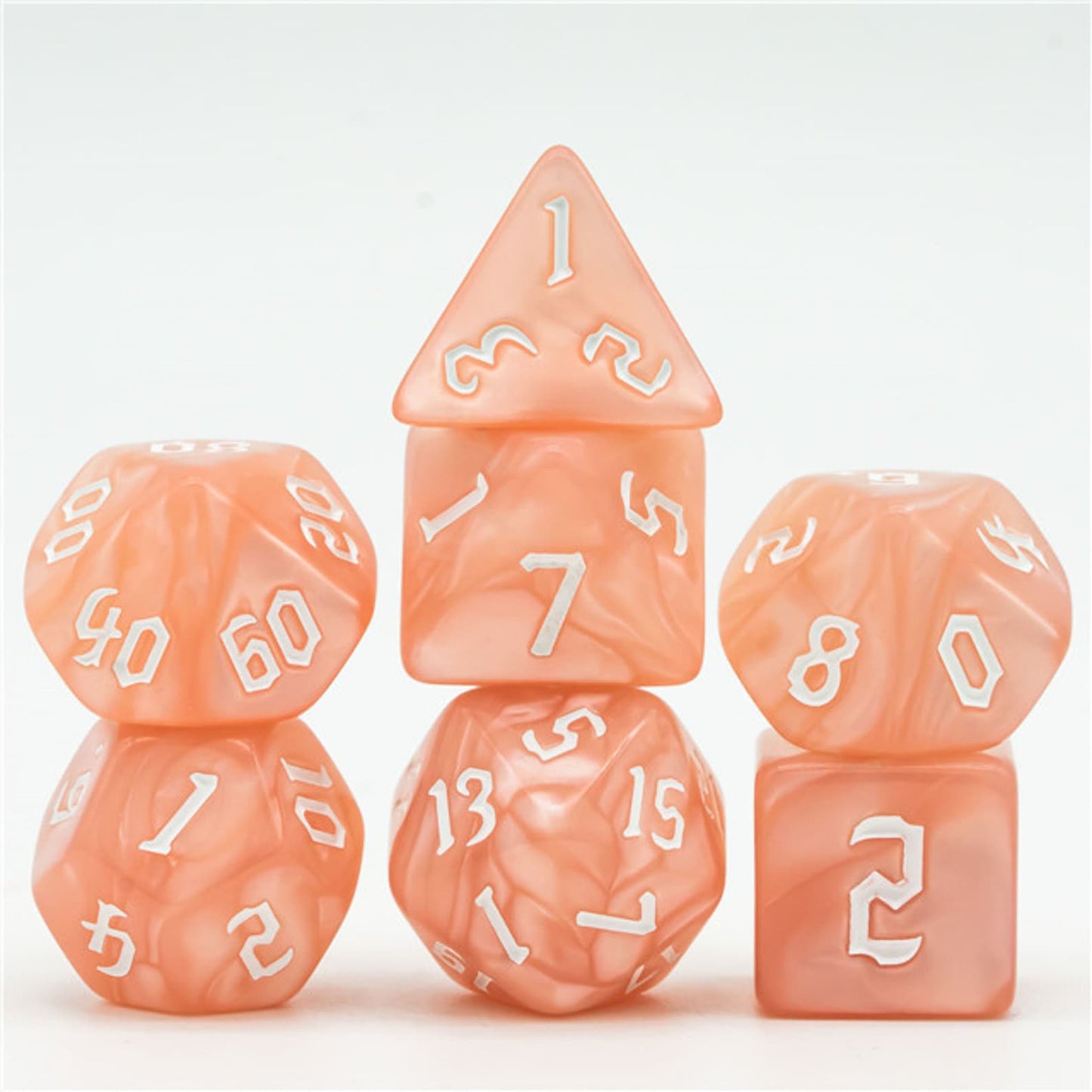 Peachy Macaron Dice Set