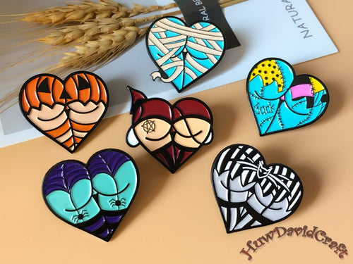 Creative Heart Halloween enamel pin